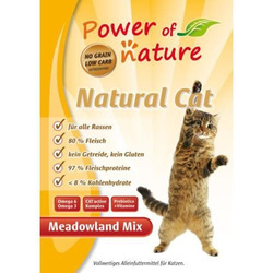 Power of Nature Natural Cat Meadowland Mix - Sucha karma dla kota (Kurczak + Indyk + Łosoś) 2 x 2kg