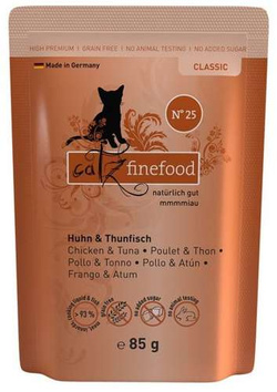 Catz Finefood Classic N.25 - Mokra karma dla kota (Kurczak + Tuńczyk) saszetka 85g