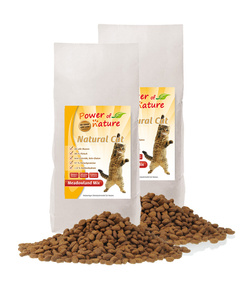 Power of Nature Natural Cat Meadowland Mix - Sucha karma dla kota (Kurczak + Indyk + Łosoś) 2 x 2kg