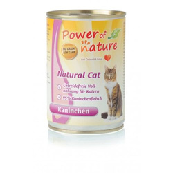 Power of Nature Natural Cat - Mokra karma dla kota (Królik), puszka 12 x 400g